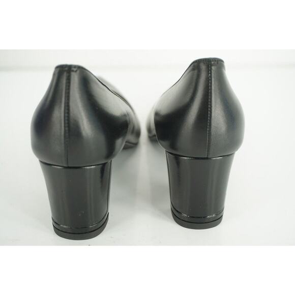 Stuart Weitzman Black Leather Classic Pointy Toe Heels Pumps SZ 8.5 Narrow $385 - Picture 7 of 12